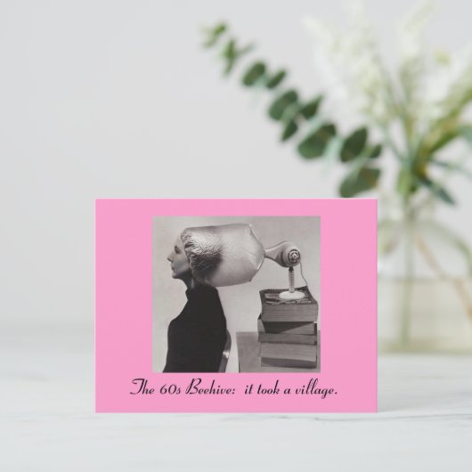 60代の蜂の巣髪型はがき ポストカード (スタンド正面)