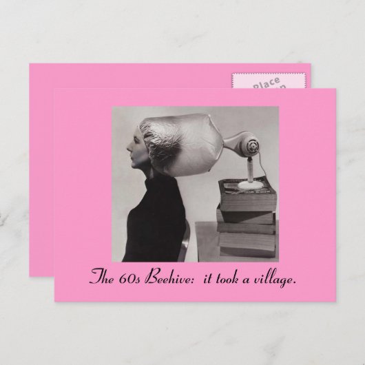 60代の蜂の巣髪型はがき ポストカード (正面/裏面)