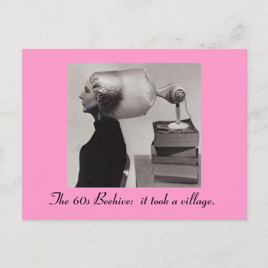 60代の蜂の巣髪型はがき ポストカード (正面)