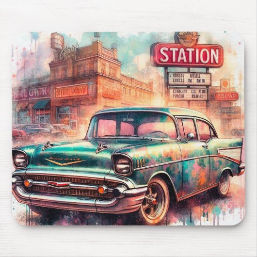 60代の車 マウスパッド (正面)