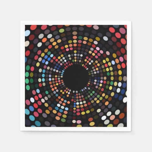 60代サイケデリックのディナーパーティー スタンダードカクテルナプキン (正面)