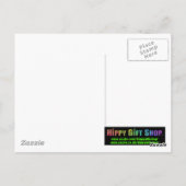 60代サイケデリック赤緑花文様 ポストカード (裏面)