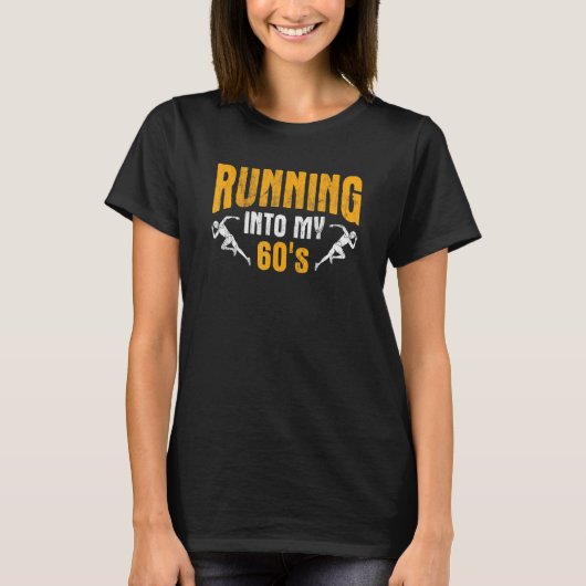 60代マラソントラックランナーランニングの選手に Tシャツ (正面)