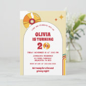 60代レトロ第20回大人グルービー誕生日パーティー 招待状 (スタンド正面)