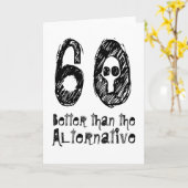 60代替の60誕生日より優れたおもしろい2007年第6四半期 カード (黄色い花)