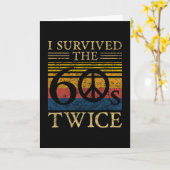 60代生き延びの2倍の60誕生日おもしろい引用文 カード (黄色い花)