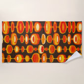 60代70代のレトロなパタモダンーン・タオル ビーチタオル (正面)