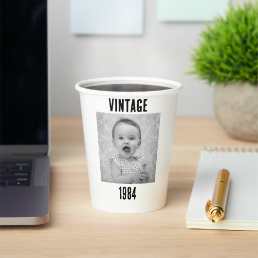 60位パーソナライズされた誕生日ヴィンテージ60位1965年カップ 紙コップ (インサイチュ)