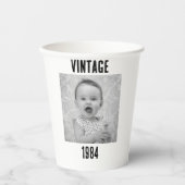 60位パーソナライズされた誕生日ヴィンテージ60位1965年カップ 紙コップ (正面)