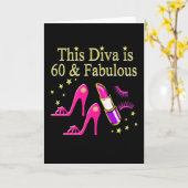 60位素晴らし誕生日DIVAデザイン カード (黄色い花)