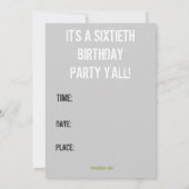 60保歳の誕生日パーティー招待状 招待状 (裏面)