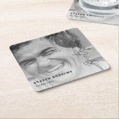 60個の気球 | 写真60th誕生日パーティー スクエアペーパーコースター (アングル)