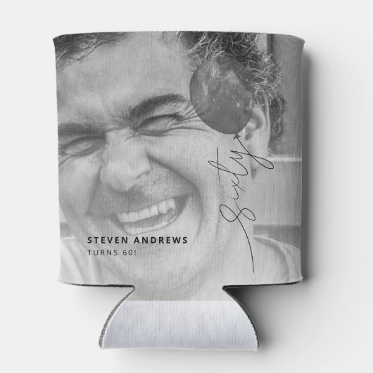 60個の気球 | 写真60th誕生日パーティー 缶クーラー (裏面)