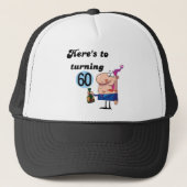 60個の誕生日のTシャツおよびギフトへの応援 キャップ (正面)