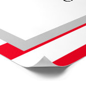 60個の赤/白ストライプの結婚座席表 ポスター (角)