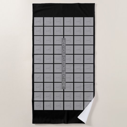 60写真テンプレートコラージュ – カラー編集可能 ビーチタオル (正面)