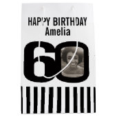 60写真白黒バースデー抱き枕 ミディアムペーパーバッグ (正面)