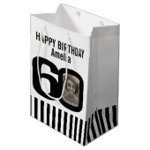 60写真白黒バースデー抱き枕 ミディアムペーパーバッグ (正面アングル)