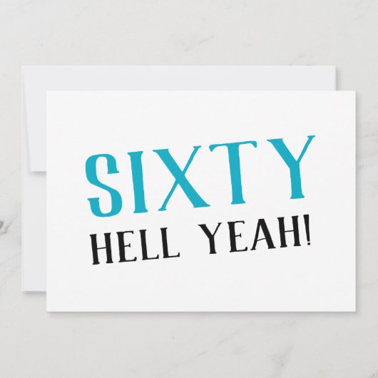 60分だ!はっきりしたターコイズ60誕生日 招待状 (裏面)