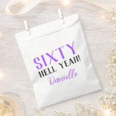 60分だ!パープル60誕生日 フェイバーバッグ (クリップ留めされた状態)