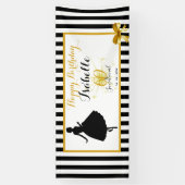 60及び扇情的な第60誕生日の黒または金ゴールドのパーティー 横断幕 (縦)