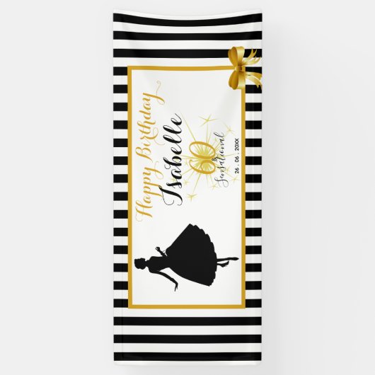 60及び扇情的な第60誕生日の黒または金ゴールドのパーティー 横断幕 (縦)