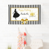 60及び扇情的な誕生日の黒くか白い横 横断幕 (インサイチュ)