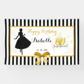 60及び扇情的な誕生日の黒くか白い横 横断幕 (横)