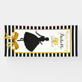 60及び扇情的な誕生日黒いまたは白のストライプ 横断幕