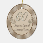 60周パーソナライズされた年記念または誕生日オーナメント セラミックオーナメント (左)
