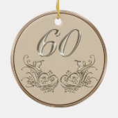 60周パーソナライズされた年記念または誕生日オーナメント セラミックオーナメント (裏面)