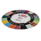 60周パーソナライズされた年、パッチワークキルト カッティングボード (角)