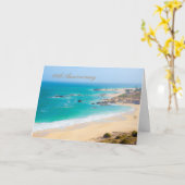 60周年おめでとうカード ビーチの海岸 カード (黄色い花)