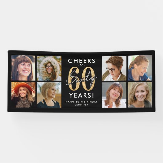 60周年お祝いゴールドフォトバナー 横断幕 (横)