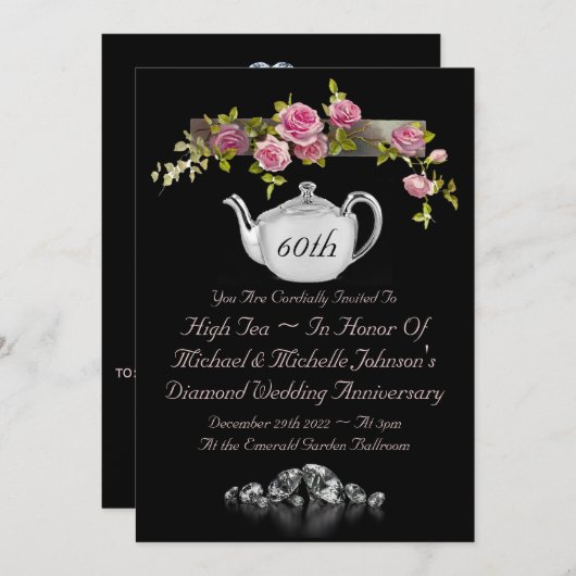 60周年お茶会への招待 招待状 (正面/裏面)