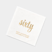 60周年エレガント金結婚箔ナプキンス 箔ナプキン (左)