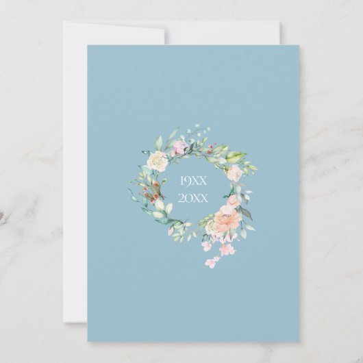 60周年サプライズパーティー 花の青いルースト 招待状 (裏面)