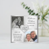 60周年シルバーアニバーサリー ハート フォト 招待状 (スタンド正面)