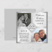 60周年シルバー ダイヤモンド記念日 フォト招待状 招待状 (正面/裏面)