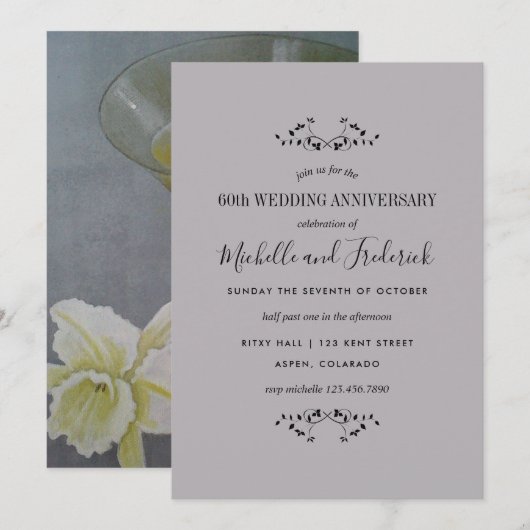 60周年ダイヤモンドアニバーサリー パーティー招待状 招待状 (正面/裏面)
