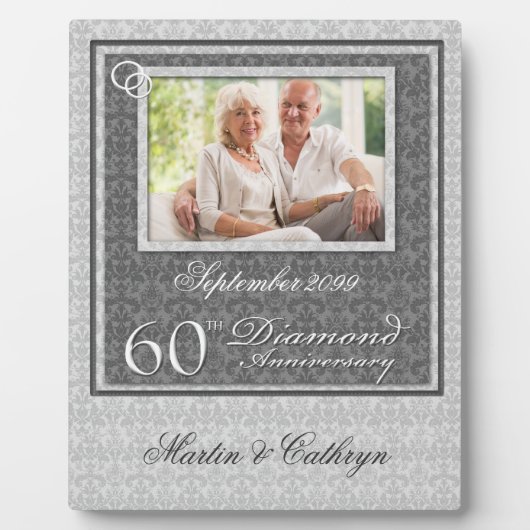 60周年ダイヤモンドアニバーサリー フォト ネーム 日付 フォトプラーク (正面)