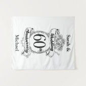 60周年ダイヤモンドウェディングアニバーサリーの花 タペストリー (正面(横))