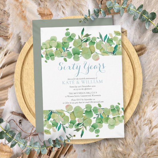 60周年ダイヤモンドウェディングアニバーサリーグリーン 招待状