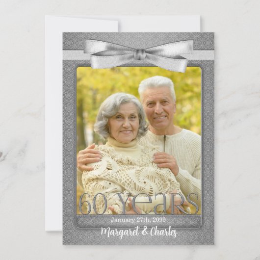 60周年ダイヤモンドウェディングアニバーサリー写真パーティー 招待状 (正面)