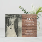 60周年ダイヤモンドウェディングアニバーサリー写真 ラスティックウッド 招待状 (スタンド正面)
