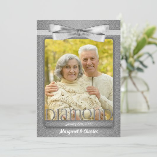 60周年ダイヤモンドウェディングアニバーサリー パーティーの写真 招待状 (スタンド正面)