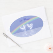 60周年ダイヤモンドハート 楕円形シール (封筒)