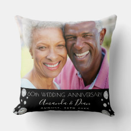 60周年ダイヤモンド婚約記念写真 黒 クッション