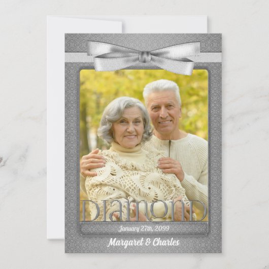 60周年ダイヤモンド婚記念パーティー写真 招待状 (正面)