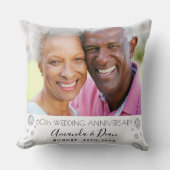 60周年ダイヤモンド婚記念写真 白 クッション (正面)